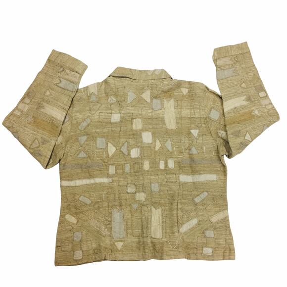Chico's Sierra Patchwork Silk Cotton Women's Jacket Size XL - Picture 2 of 8